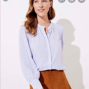 NWT Loft Dot Crossover Blouse
